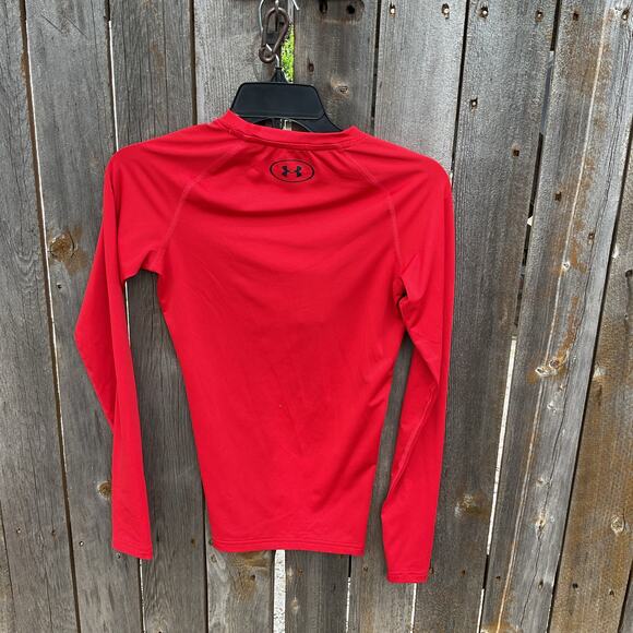 Under Armour Mens Red Long Sleeve Heat Gear Sz Small - Picture 4 of 5